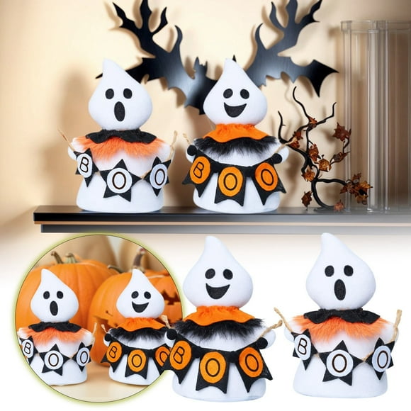 Ensemble de Figurines de Décorations d'Halloween Poupées Blanches Mignonnes pour Bureau Ornement Décoration de Fête à la Maison Carlin Buste Antique Sculpture Métallique d'Extérieur Décorations de Noël Petits Arbres Ensemble d'Ornements Familiaux Petit