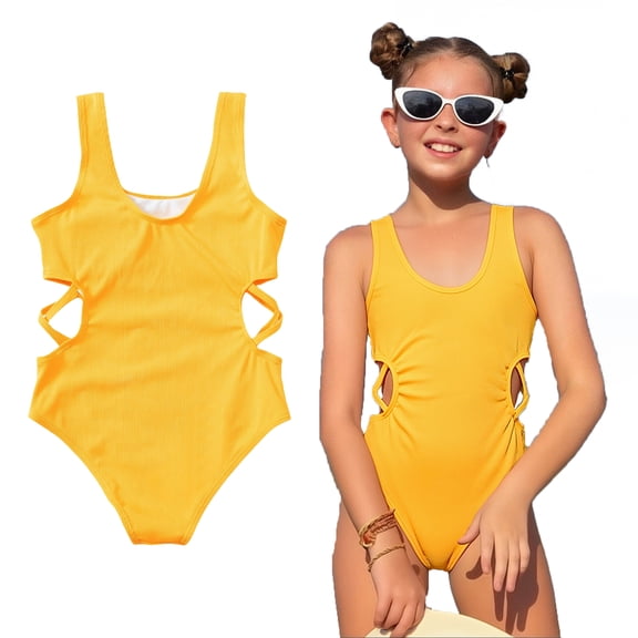 Kids Swimsuit Gray Kids One Piece Swimsuit Girls Bathing Suits for Girl 8-9 Years