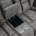 thumbnail image 5 of Steve Silver Bogata Traditional Upholstered Loveseat with Console, Mushroom, 5 of 6