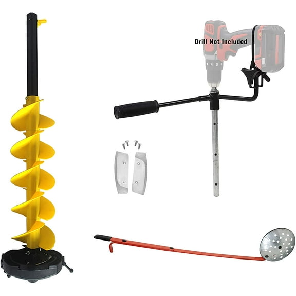 Nordic Legend I-Drill Auger KIT 6" Dia. W/ICE Scoop Chipper and 1 Set REPLACMENT Blades