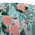 thumbnail image 2 of Botanical Pouf Cover with Zipper, Arrangement of Flowers Blooming Garden Art, Soft Decorative Fabric Unstuffed Case, 30" W X 17.3" L, Teal Coral, by Ambesonne, 2 of 3