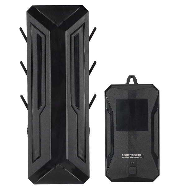 Luz UVC, Luz UVC Para Tanque De Peces De Penetración Fuerte Negra A Prueba De Explosiones, Para Suministros De Acuario Doméstico Uso Interior Del Acuario YLSHRF ZY‑UV518, 18 W (tubo doble) enchufe de EE. UU.