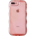 thumbnail image 2 of for iPhone 8 Plus Case,iPhone 7 Plus Case 5.5 inch Cute Clear Love Case Frame Wavy Edge Transparent Full Protective Soft TPU Shockproof Phone Cases Cover for Women Girls,Pink, 2 of 15