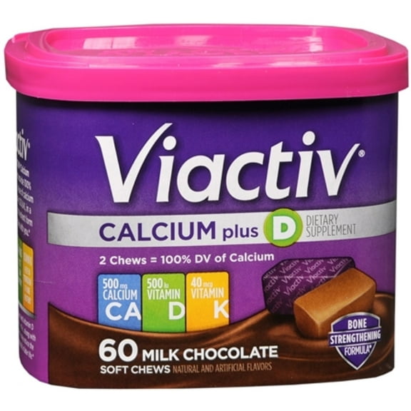 VIACTIV Calcium Plus D, Soft Chews, Milk Chocolate 60 ea (Pack of 6)