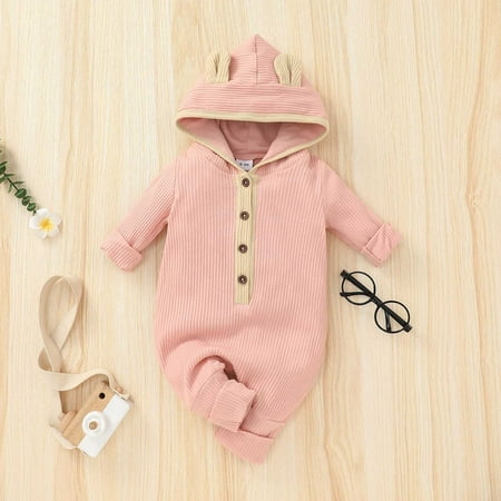 

Herrnalise Toddler Baby Girl Boy Cartoons Long Sleeved Hooded Ribbed Romper Trousers Suit Clothes for Boys under $10