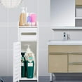 thumbnail image 3 of White Wood Plastic Bathroom Cabinet, Space Saving Organizer for Shampoos, Cosmetics, Soaps with Waterproof Design Easy Installation, Long Service Time, 3 of 8