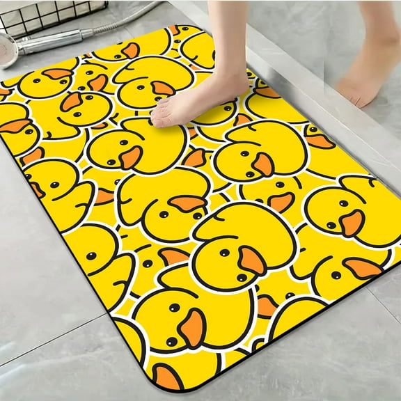 1pc Pattern of Rubber Ducks Bathroom Rug Bathroom Decor and Accessories- Durable,Anti Slip,And Quick Drying,Suitable For Indoor/outdoor Use - Perfect For Bathrooms,Bedrooms,Kitchens
