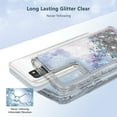 thumbnail image 3 of Samsung Galaxy A02S Case, Rosebono 3in1 Hybird Graphic Designed Gradient Quicksand Glitter Liquid Floating with Frame Bumper Protective Armor Case Samsung Galaxy A02S (White Marble), 3 of 4