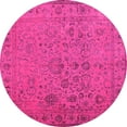 thumbnail image 1 of Ahgly Company Indoor Round Abstract Pink Contemporary Area Rugs, 5' Round, 1 of 4