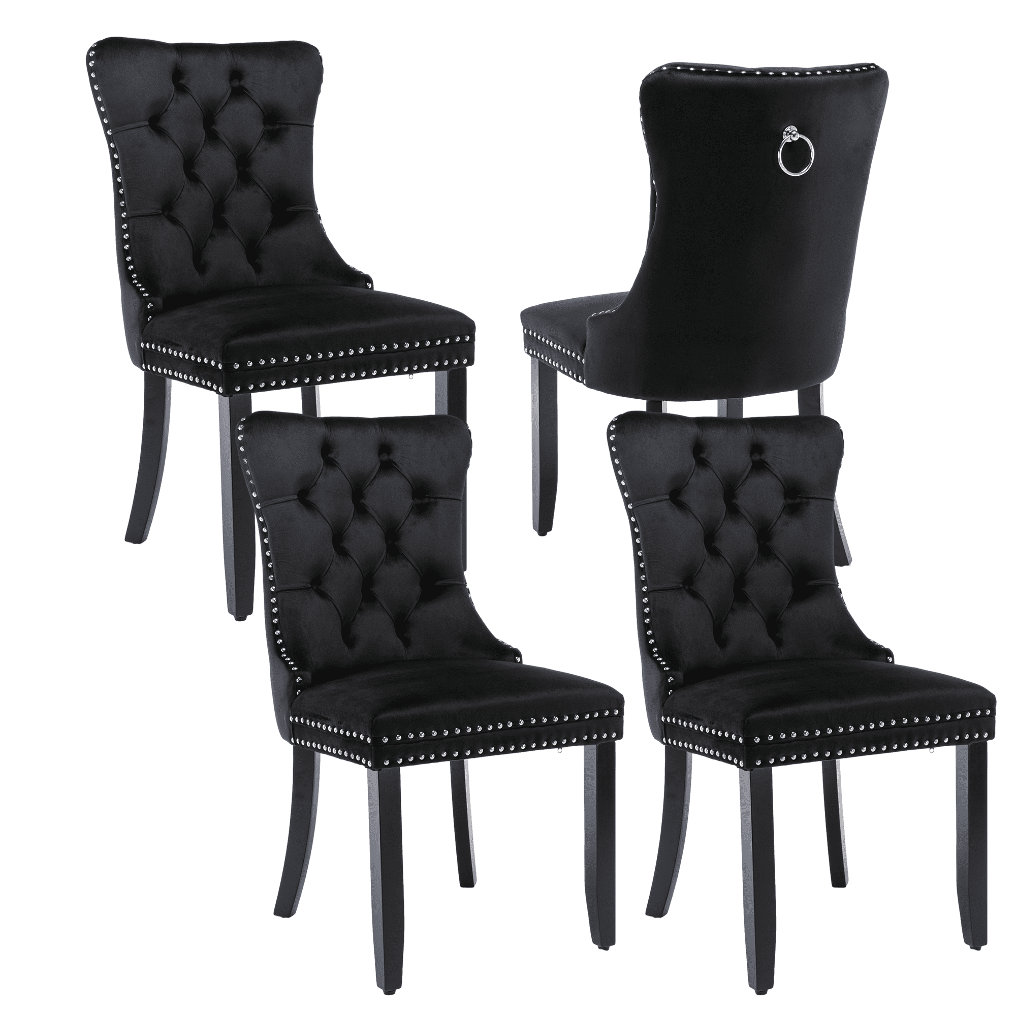 Elegant Button Tufted Dining Chairs, Highend Velvet Upholstered Dining
