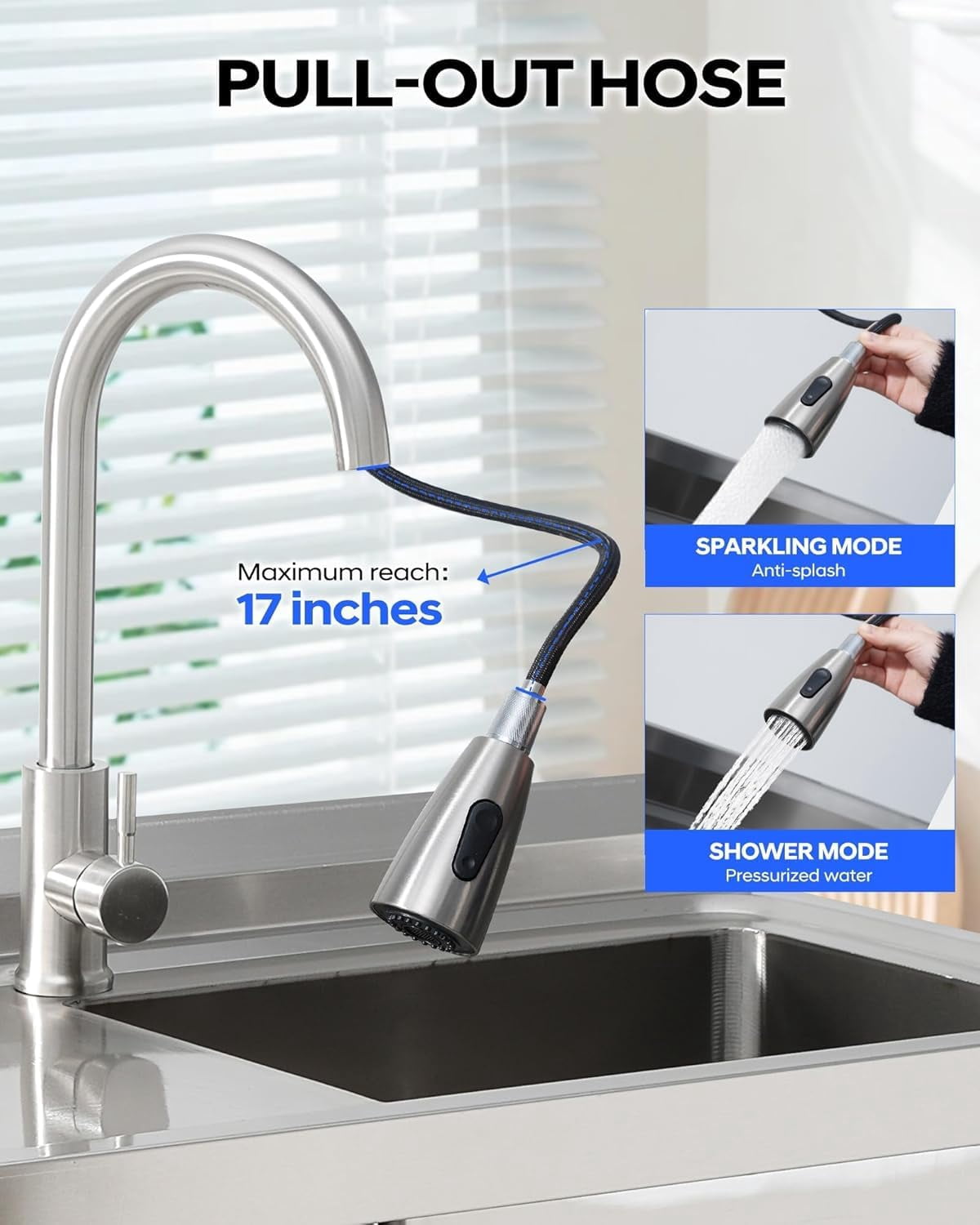 Accreate 39 Inch Single Bowl Stainless Steel Utility Sink, Free Standing Unit with Drawer, Workbench, Storage Rack, Faucet & Full Plumbing Set