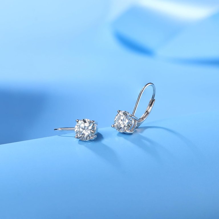 CFIOZYOS Earrings,1.0ct-2.0ct D Color Brilliant Round Cut  1.0 Ct Sterling Silver Round Cut Diamond Earrings main image 0