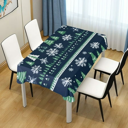 

ALAZA Winter Christmas Snowflake Tree Rectangle Tablecloth Tablecover Dinning Table Cloth 60 x90