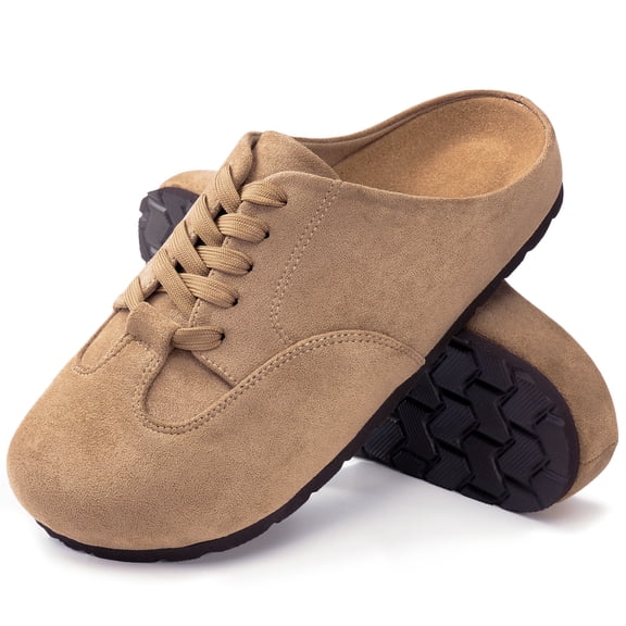 Ablanczoom Suede Clogs for Women Mules: No-Slip Arch Support Sandals Women Cork Footbed Slippers Shoes
