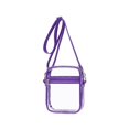thumbnail image 1 of Bolsa transparente aprobada para estadios, cartera transparente con correa de hombro ajustable para deportes al aire libre, violeta, 1 of 5