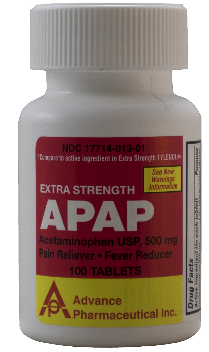 Acetaminophen 500 mg Generic for Tylenol Extra Strength 100 Tablets