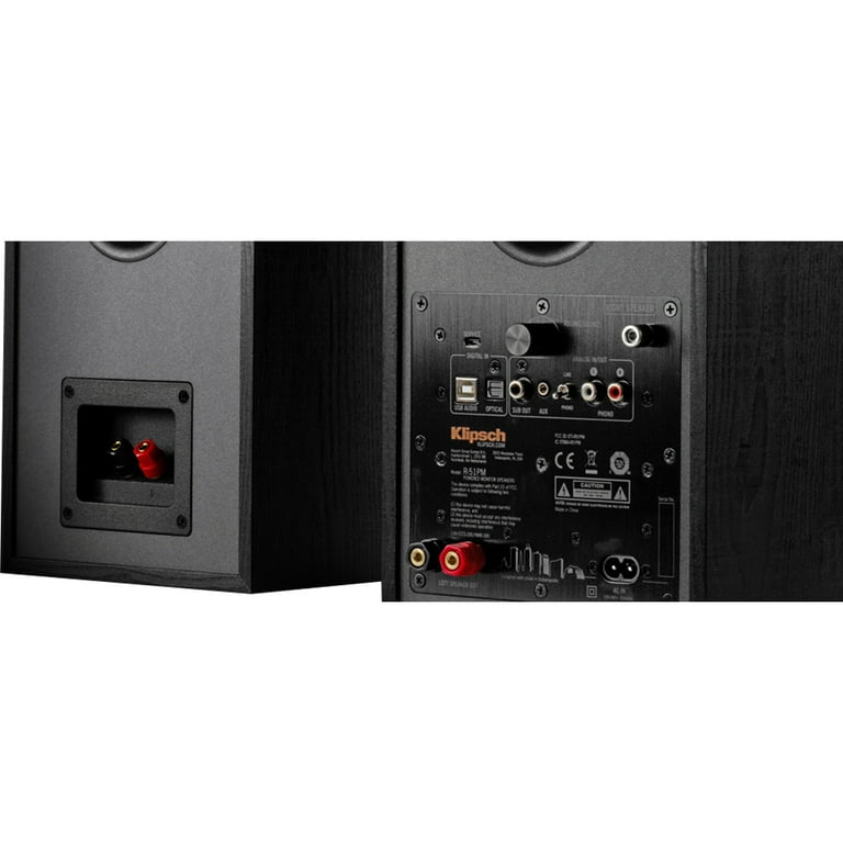 Open Box Klipsch R-41PM Powered Bookshelf Speaker, Black