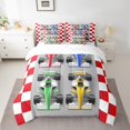 thumbnail image 2 of Go Kart Race Car Bed in a Bag Queen 7 Pieces,Racing Karting Comforter Set Reversible Drift Kart Design,Ultra Soft & Breathable Bedding Sets with Comforter,Sheets,Pillowcases & Shams, 2 of 5