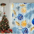 thumbnail image 6 of HYLLai Christmas Ball Shower Curtain with Green Candy Cane Branch Print, Waterproof Polyester Bathroom Decor for Holiday (C), 6 of 6