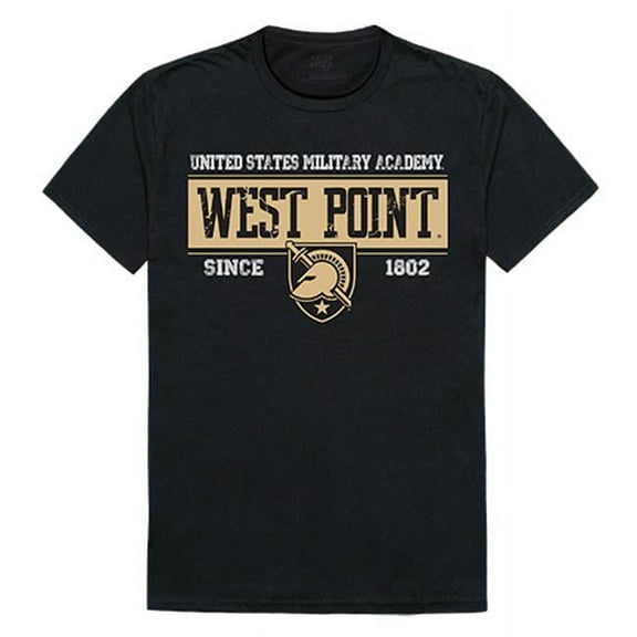 W Republic Apparel 507-174-E27-04 Military Academy Established Mens Tee, Black - Extra Large