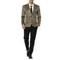 thumbnail image 3 of INSPIRE CHIC Men's Party Animal Leopard Print Blazer Notched Lapel Lightweight Sport Coat Suit Jacket S Yellow Leopard, 3 of 7
