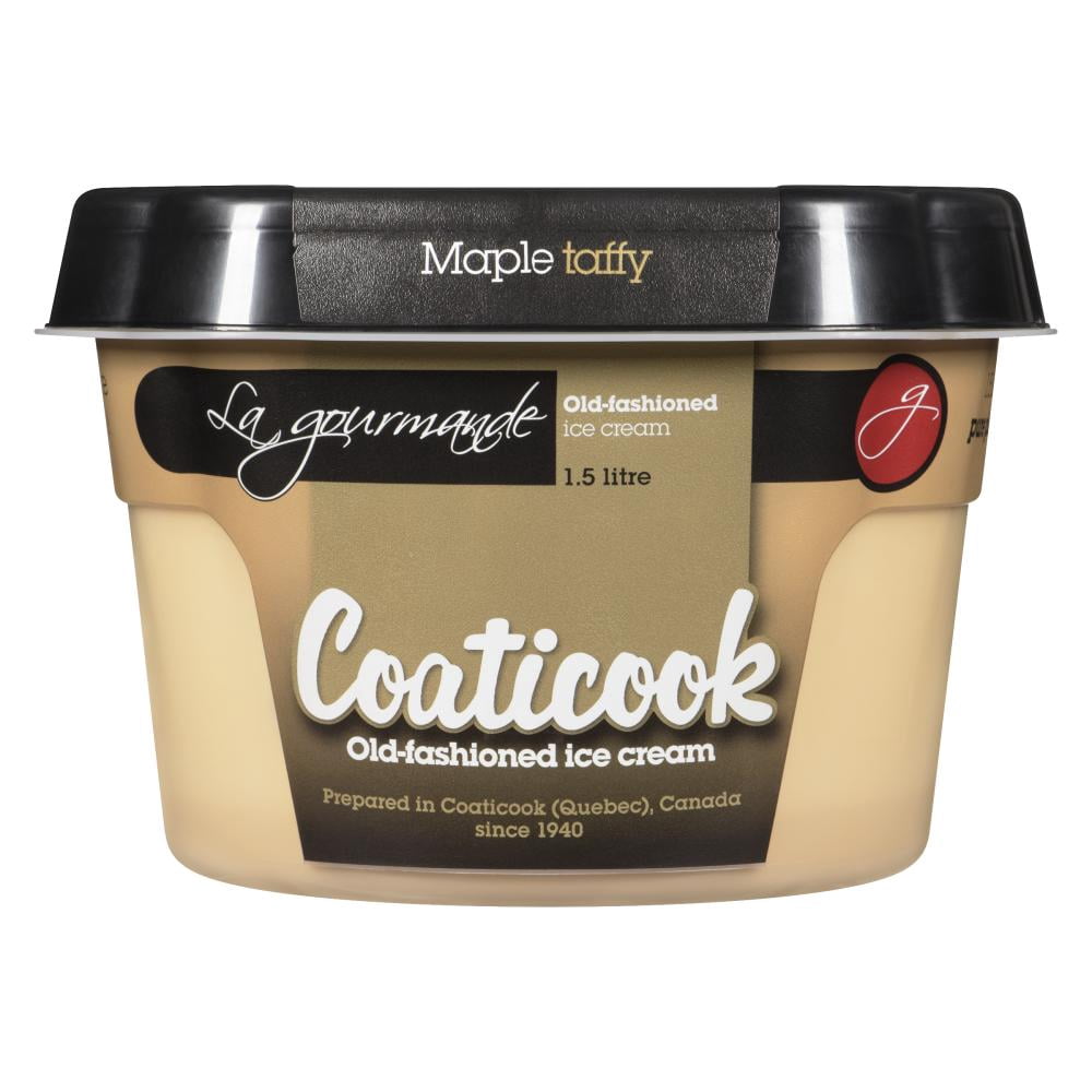 Crème glacée Coaticook La Gourmande tire et pépites d'érable sans arachides, sans gluten Coat Tire d'erable
