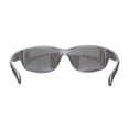 thumbnail image 4 of Locs Mens Color Mirror Wrap Rectangle Gangster Sport Sunglasses Black Clear Silver Mirror, 4 of 4