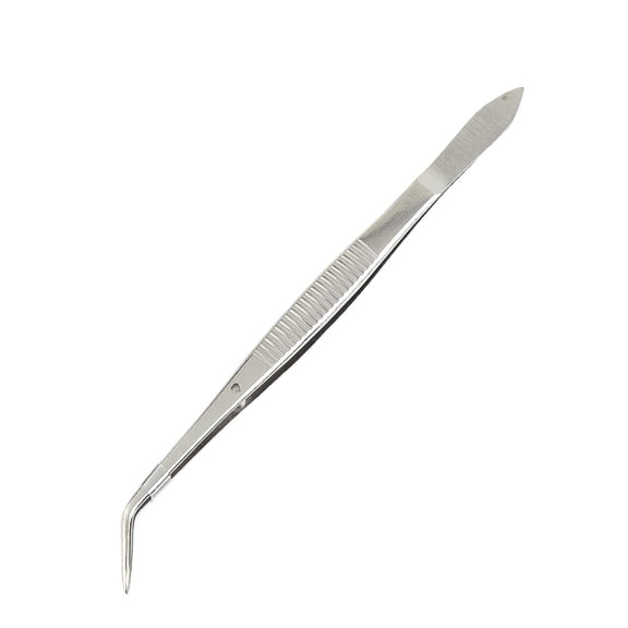 Stainless Steel Tweezers Bend Chuck with Positioning for Dentistry Restoration