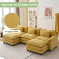 thumbnail image 2 of IPKIG Sectional Sofa Comfy Cloud Couch for Living Room with Pillows, Modern Chenille Sofa Sleeper Deep Couches with Two Ottoman (Yellow, 5-Seat), 2 of 8
