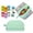 Aqua, variant on 4 Compartment Pencil Case Set, Pencil Pouch and Erasers with Clean Up Roller, Black