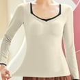 thumbnail image 4 of Lovzfmll Women's Winter Thermal Top with V-Neck, Long Sleeve with Built-in Bra and Seamless Cold-Proof for All-Day Warmth, 4 of 4