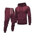 thumbnail image 6 of Mohiass Men's Tracksuit Set Hoodie And Joggers Set For Training Running Long Sleeve Hoodie With Pocket Sweatpants Active Sportswear Outfit Wine 2XL, 6 of 6