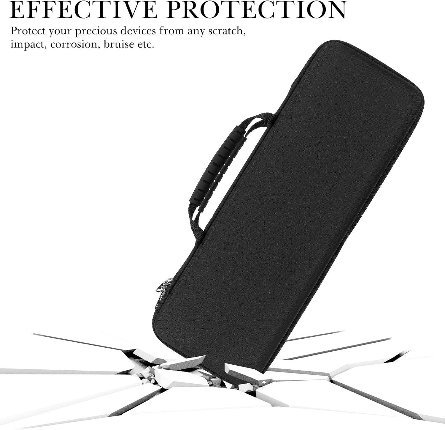 Hard Travel Keyboard Case for Compact 60% Keyboard and Mouse Case, Computer 61 Keys Keyboard Carrying Case Protective Storage Box Bag, Compatible with Razer Huntsman Mini 60%