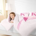 thumbnail image 3 of Manfei Cute Bow K Letter Monogrammed Twin Bedding Sets 7-Piece for Girls Women,Romantic Princess Style Bowknot Bedding Comforter Set for Children Teenagers,Pink Reversible,Breathable Home Decor, 3 of 7
