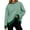 Army Green, variant on Waffle Knit Pullover for Women Faux Layered Stripe Contrast Hem Side Slits Fall Casual Top