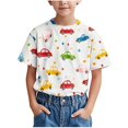 thumbnail image 2 of Geire Chemise Mode Enfant Manches Courtes Imprimée Col Rond Blouse Confort Ample Hauts Décontractés, 2 of 6