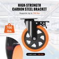 thumbnail image 4 of VEVOR Caster Wheels, 6-inch Swivel Plate Casters, Set of 4, with Security A/B Locking No Noise PVC Wheels, Heavy Duty 700 lbs Load Capacity Per Caster, Non-Marking Wheels for Cart Furniture Workbench, 4 of 9