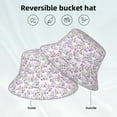 thumbnail image 2 of Yiaed Purple Rabbit Print Reflective Stripe Bucket Hat Unisex Funny Outdoor Fisherman Cap Beach Sun Hat, 2 of 5