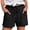 Black, variant on Linen Shorts for Women Linen Blend Summer Shorts Bermuda Knee Length High Waist Shorts Drawstring Shorts Women Knot Front Casual Loose Shorts Bermuda Short Black L