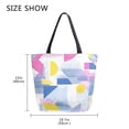 thumbnail image 5 of FORMRS Womens Canvas Tote Bag with Zipper Inner Pocket Shoulder Handbag, Retro Simple Shapes, 5 of 7