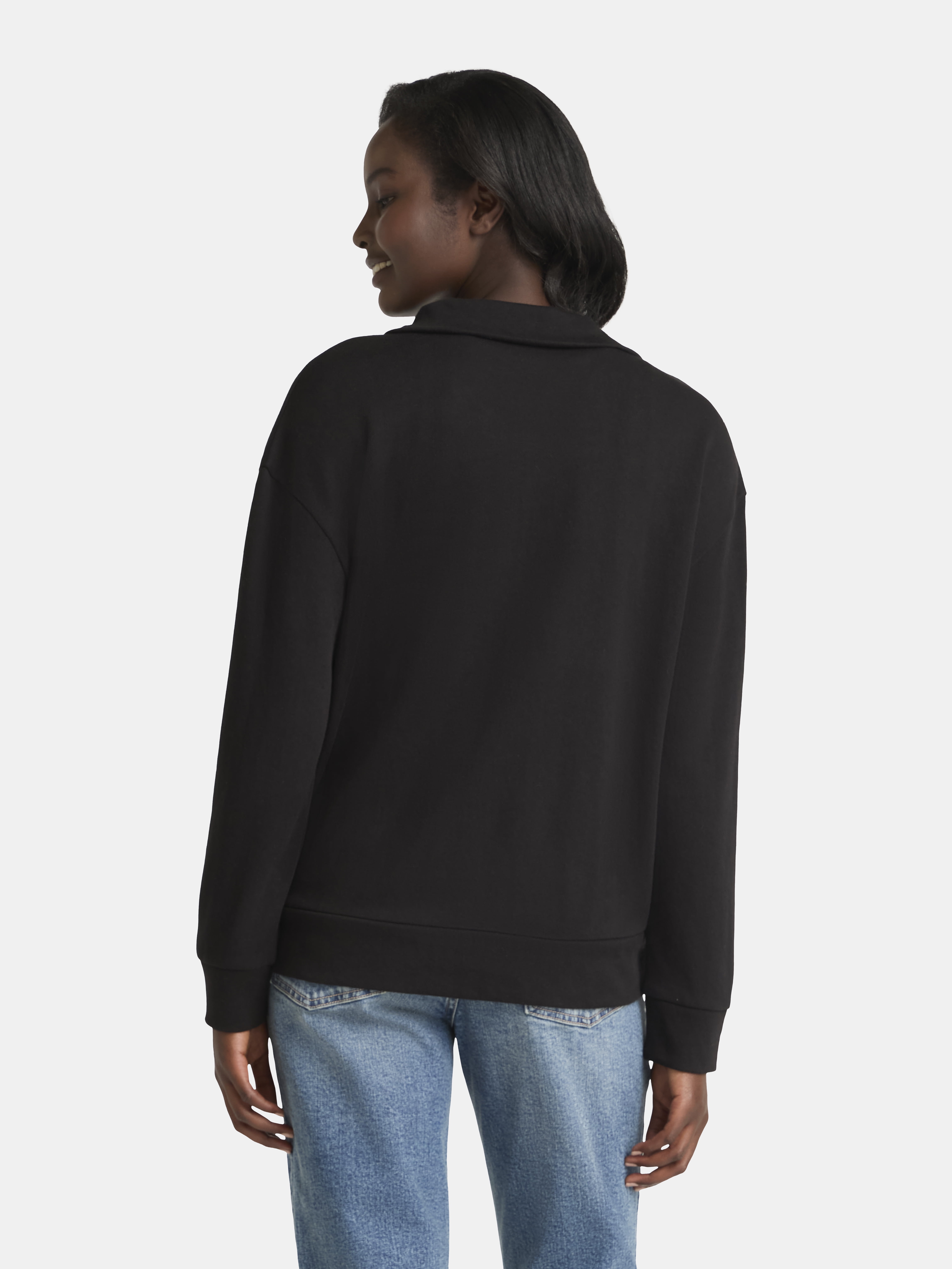 Time and Tru Women's Half Zip Fleece Sweatshirt, Sizes XS-XXXL