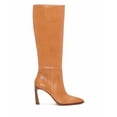 thumbnail image 2 of Vince Camuto Perintie Light Cognac Leather Pointed Toe Knee High Heel Dress Boot (Light Cognac, 8), 2 of 5