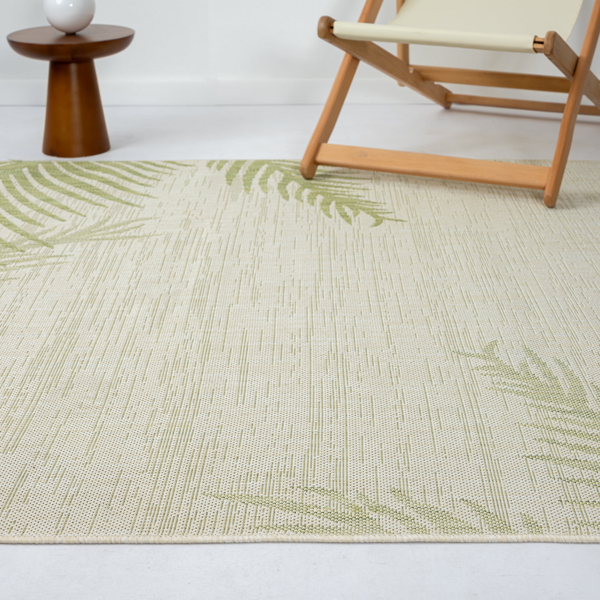 Ox Bay Carmindy 7'9" x 9'5" Green Tropical Palms Indoor/Outdoor Area Rug