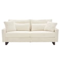 thumbnail image 5 of Newest 80.3" Corduroy Loveseat, Upholstered Sofa with Pocket Springs & 4 Pillows, for Living Room & Apartment, Beige, 5 of 12
