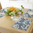 thumbnail image 4 of Ambesonne Japanese Wave Place Mats Set of 4, River Storm Retro, Standard Size, Slate Blue White, 4 of 6