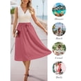 thumbnail image 5 of Gleelist Womens Midi Skirts with Pockets A-Line Casual High Waist Elastic Western Flowy Skirts for Women S-XXL, 5 of 6