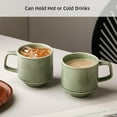 thumbnail image 4 of Adewnest Stackable Coffee Mugs Set: 13 oz Ceramic Stacking Cups for Cappuccino Latte Tea - Microwave Safe Mug for Home & Office - 4 PCS, 4 Color Assorted, 4 of 7