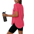 thumbnail image 7 of Besolor Workout Tops for Women V Neck Short Sleeve Shirts Summer Lightweight Loose Casual Basic Tees Athletic Running T-Shirt Top, 7 of 7