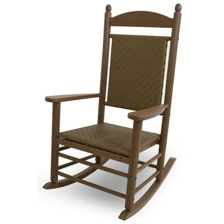 POLYWOOD® Jefferson Recycled Plastic Rocking Chair with Woven Seat and Back