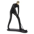 thumbnail image 2 of Golfer Decoration, Gold Head Abstract Design Golfer Sculpture Resin Material  For Office, 2 of 8